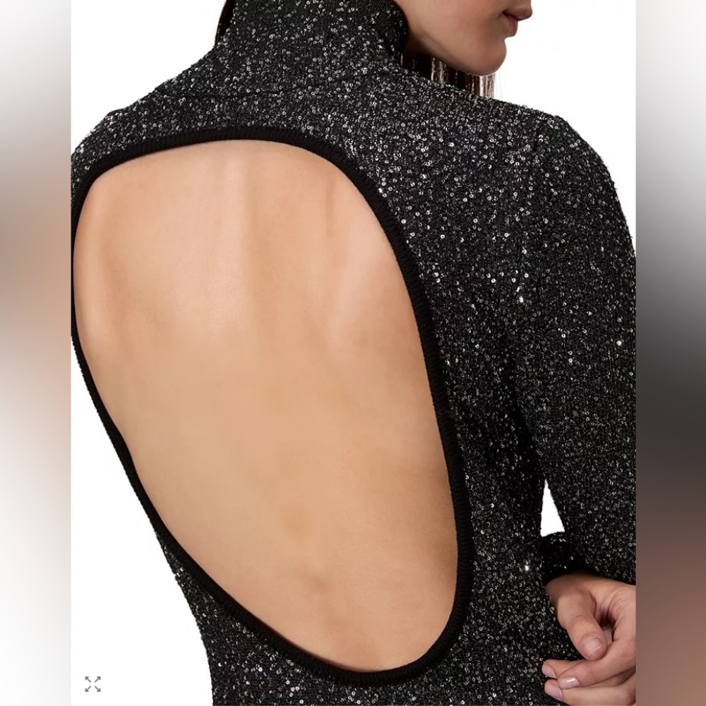 NWT rag & bone danni black sequin maxi dress size Large - Picture 6 of 7